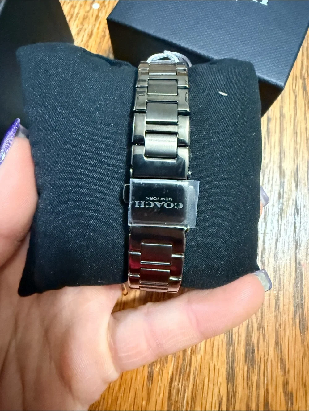Coach Women’s Silver Bracelet Watch with Gray Dial and Gold Accents